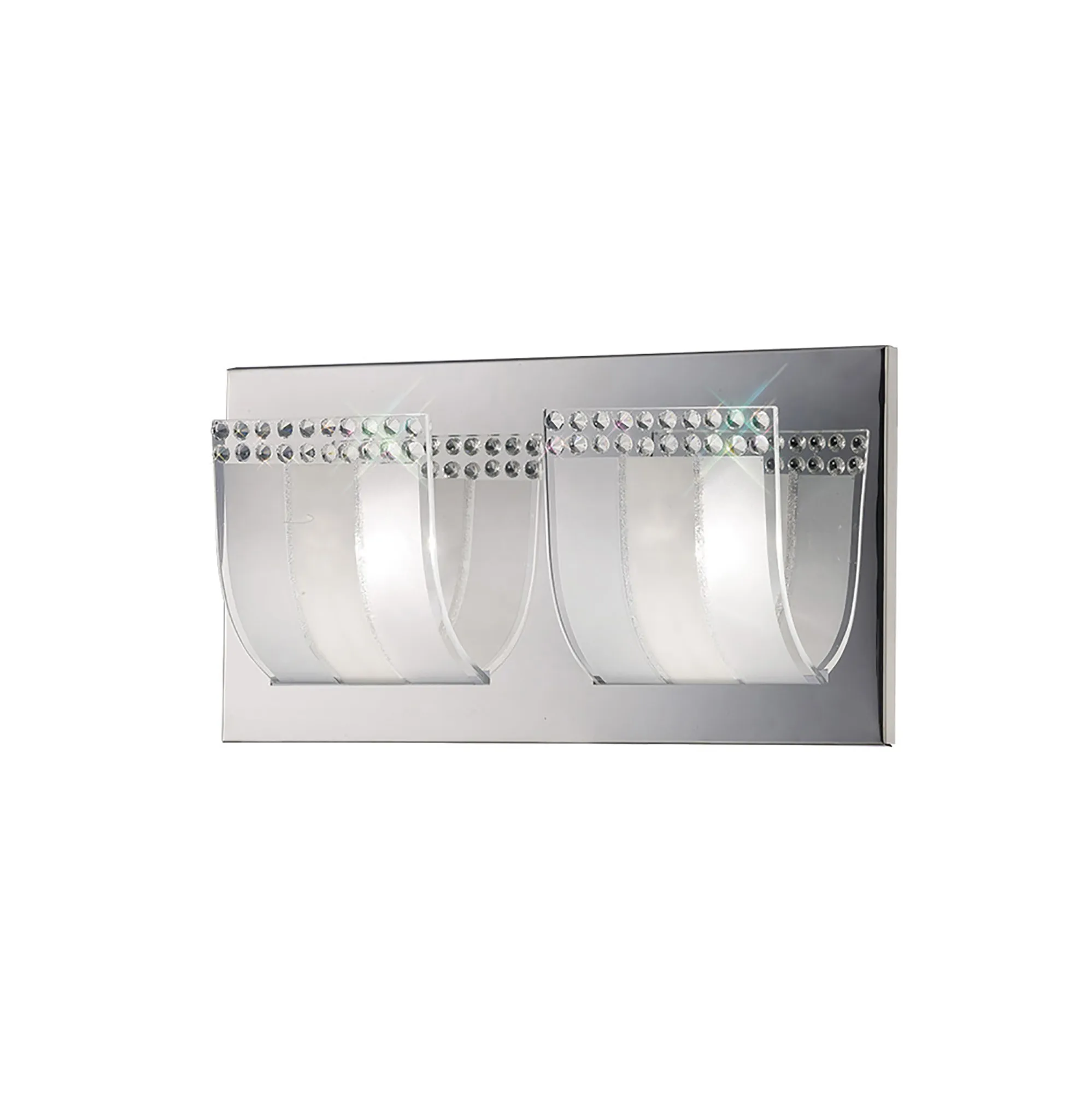 Charis Crystal Wall Lights Diyas Flush Crystal Wall Lights